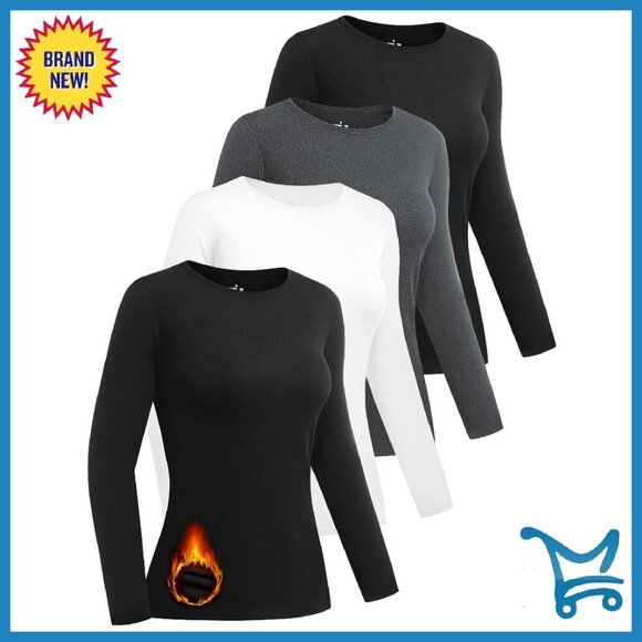 Other - Women's Thermal Long Sleeve Crew Neck Base Layer Tops XL Fleece Lined